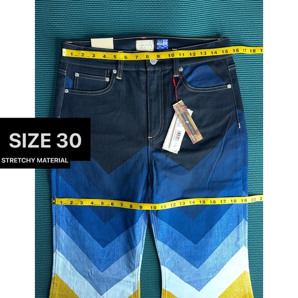 Alice + Olivia x Bronco Multicolored SB Wide Leg Bell Jeans - Picture 12 of 16